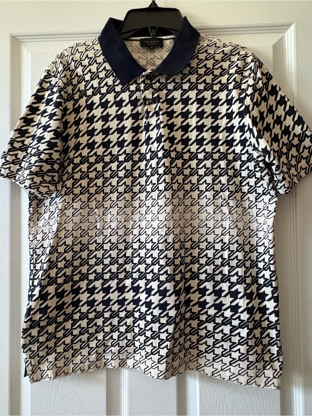 Ted Baker Navy and Cream Graphic Stars Polo Shirt